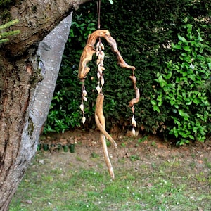 Driftwood Shell Mobile: Handmade Coastal Wall Hanging