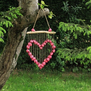 Handmade Pink Seashell Heart Wall Decor: Coastal Beach Art