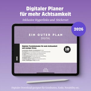 Digital Planner 2026 | Dated calendar for weekly planning, monthly planning, and reflection | GoodNotes, Notability, Xodo | A good plan
