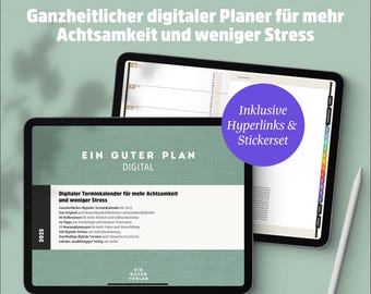Digital Planner 2025 | Dated calendar for weekly planning, monthly planning, and reflection | GoodNotes, Notability, Xodo | A good plan