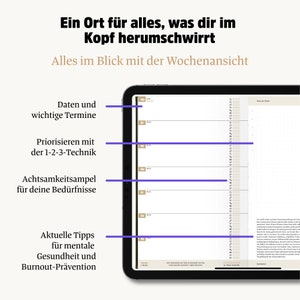 Ein guter Plan Datierter digitaler Planer 2024 Für iPad, GoodNotes, Notability Achtsamer Terminkalender, Wochenplaner Monatsplaner Bild 4