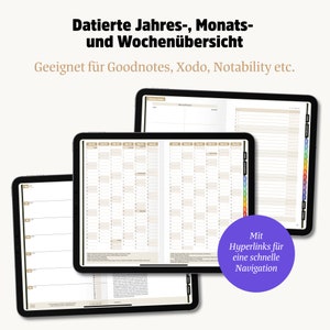 Ein guter Plan Datierter digitaler Planer 2024 Für iPad, GoodNotes, Notability Achtsamer Terminkalender, Wochenplaner Monatsplaner Bild 2