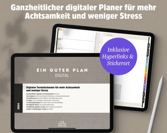 A good plan | Dated Digital Planner 2024 | For iPad, GoodNotes, Notability | Mindful appointment calendar, weekly planner + monthly planner