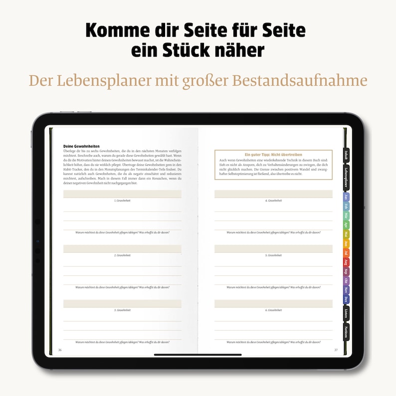 Ein guter Plan Datierter digitaler Planer 2024 Für iPad, GoodNotes, Notability Achtsamer Terminkalender, Wochenplaner Monatsplaner Bild 3