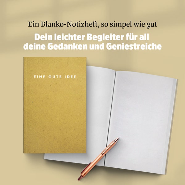 Eine gute Idee Mini | Das ökologische Notizbuch (Honig)