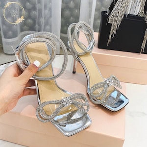 Silver flat sandals for prom store