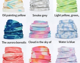 Tie Dye Shoelace - Rainbow Sneakers Lace - Air Force Lace - Canvas Shoelace - Elegant Colorful Shoelace - Rainbow Shoelace