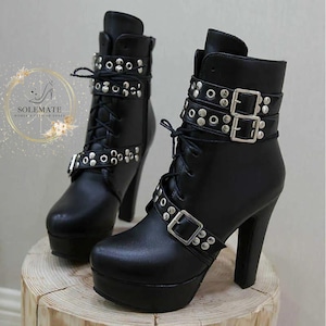 Black high heel boots for kids hot sale