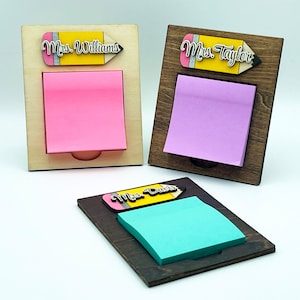 Personalized Wood Sticky Note Holder – Teacher Appreciation Gift