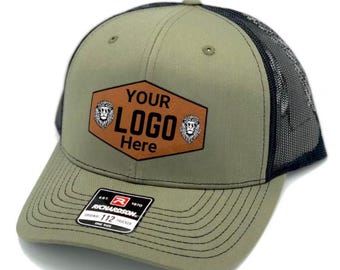 Personalized Leather Patch Hat: Custom Logo, Richardson 112 Trucker