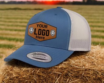 Custom Leather Patch Trucker Hat | Personalized Logo Snapback