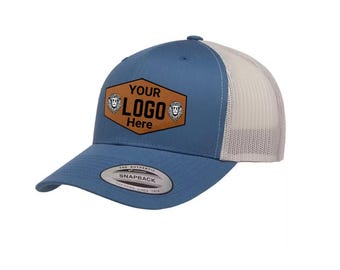 Custom Leather Logo Patch Trucker Hat - Business Brand Cap