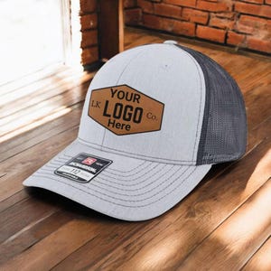 Bulk Custom Leather Patch Hat | Business Logo Hat | Company Gift | Company Brand Hat | Richardson Hat for Employee | Promotional Brand Hat