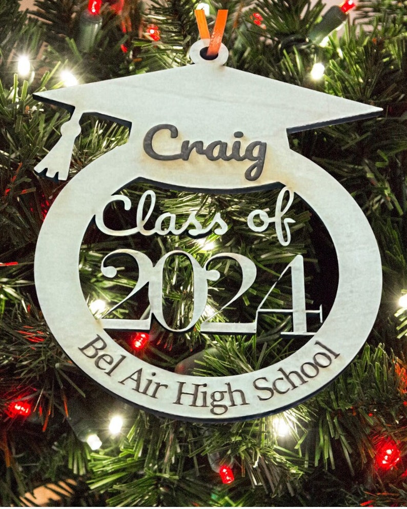 2024 Graduation Custom Ornament Name and School Engraved Class of 2024
