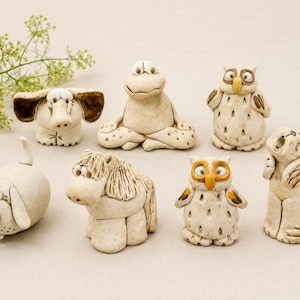 Vintage Studio Pottery Animal Figurines | Hand-Sculpted Clay Décor (Choose Your Piece)