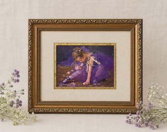 Lisa Jane Picking Up Petals Framed Art Print | Gold Ornate Frame Ballerina Ballet Wall Decor