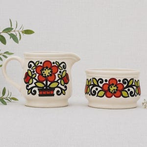 Zestaw do herbaty i kawy Vintage Sadler England Floral Cream and Sugar