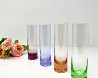 Vintage Coloured Liquor Glasses Set of 4 Aperitif Cordial Shot Glass Barware