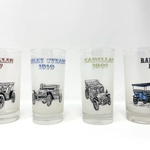 Verres à bière vintage | Ensemble de barres de collection pour voitures | Gobelets en verre à bière | Verres à bière | Verre à bière Tall Boy | verres à boire vintage | Accessoires de bar