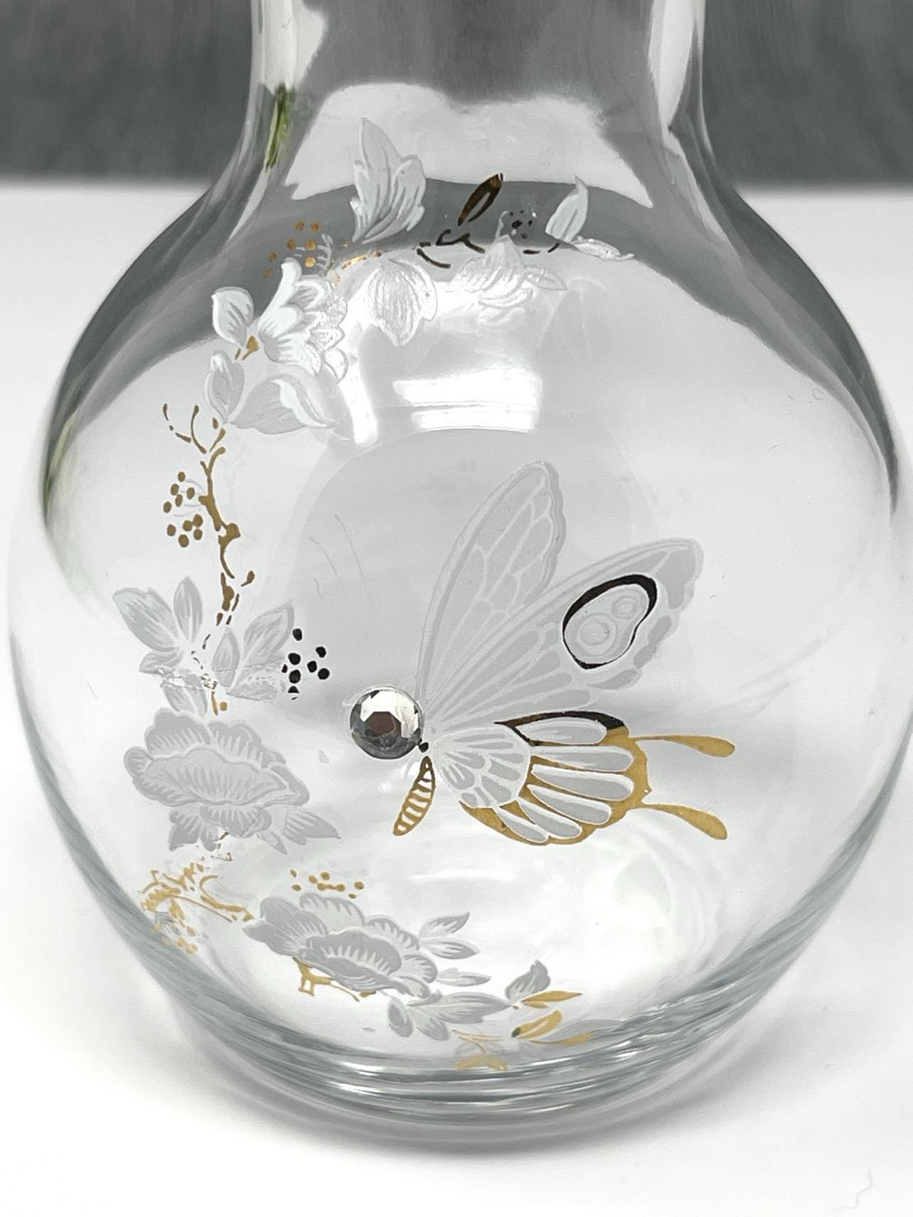 手描きガラスの花瓶｜ゴールドのアクセントが効いたヴィンテージの妖精