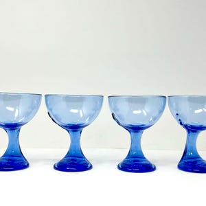 Bormioli Rocco Cobalt Blue Stemmed Glass Dessert Bowls Italy Jerba