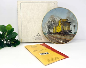 1982 Christian Bell Brief Encounter Train Plate | TH&B Railway | Original Box
