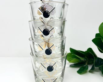 Set of 5 | Vintage Bowling Glasses | Mid Century Cocktail Glasses | Retro Barware