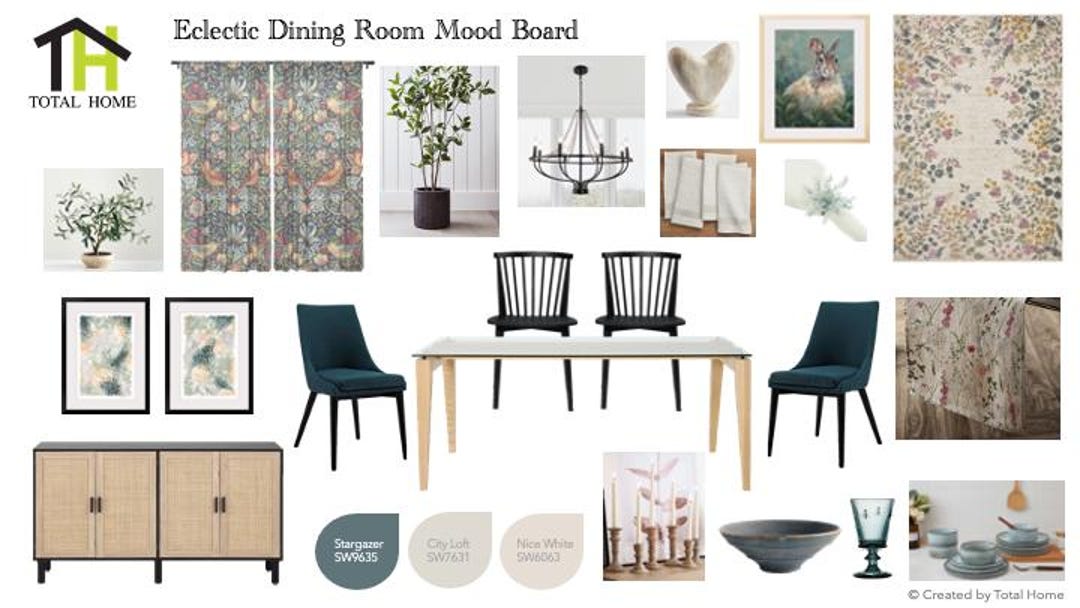 Eclectic Dining Room Mood Board, Shop the Look, Clickable Links, Design ...