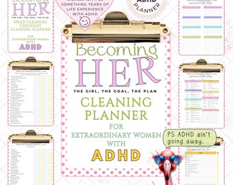 ADHD Cleaning Planner Printable Speed Cleaning Checklist Instant Digital Download PDF, Organize Your Home, Deep Cleaning, Spring Cleaning