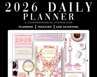 Digitaler Planer 2026, Goodnotes-Planer, iPad-Planer, Notability-Tages-, Wochen- und Monatsplaner, Digitaler Download, ADHS-Planer