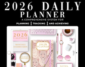 Digitaler Planer 2026, Goodnotes-Planer, iPad-Planer, Notability-Tages-, Wochen- und Monatsplaner, Digitaler Download, ADHS-Planer