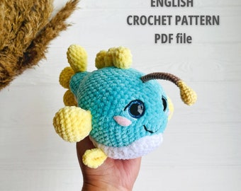 Gehäkelter Lophium Fisch Amigurumi Häkelanleitung: DIY Plüschtier (PDF-Häkelanleitung)