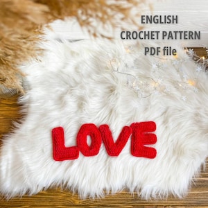Letras de Crochê LOVE Cute Home Photo Decor Fácil de Seguir Amigurumi Tutorial em PDF Cute Letters Decor Tutorial DIY para Iniciantes