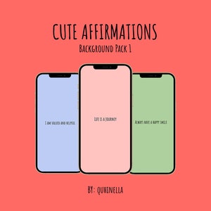 Affermazioni carine Sfondo per iPhone / Sfondo del telefono a colori minimi / Citazioni di energia positiva / Manifestazione / PACCHETTO 1