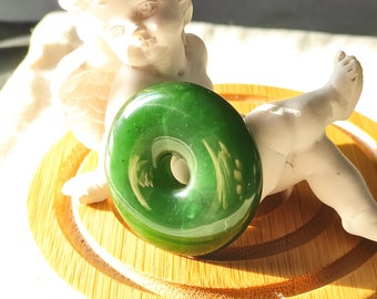 Nephrite Jade "Bi Disc" Pendant, Pendant Made of Natural Siberian Jade of the Highest Quality, Disc Bi