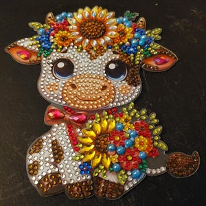 Hanging Cow with SunflowersDecoration Finished 5D Diamond Art