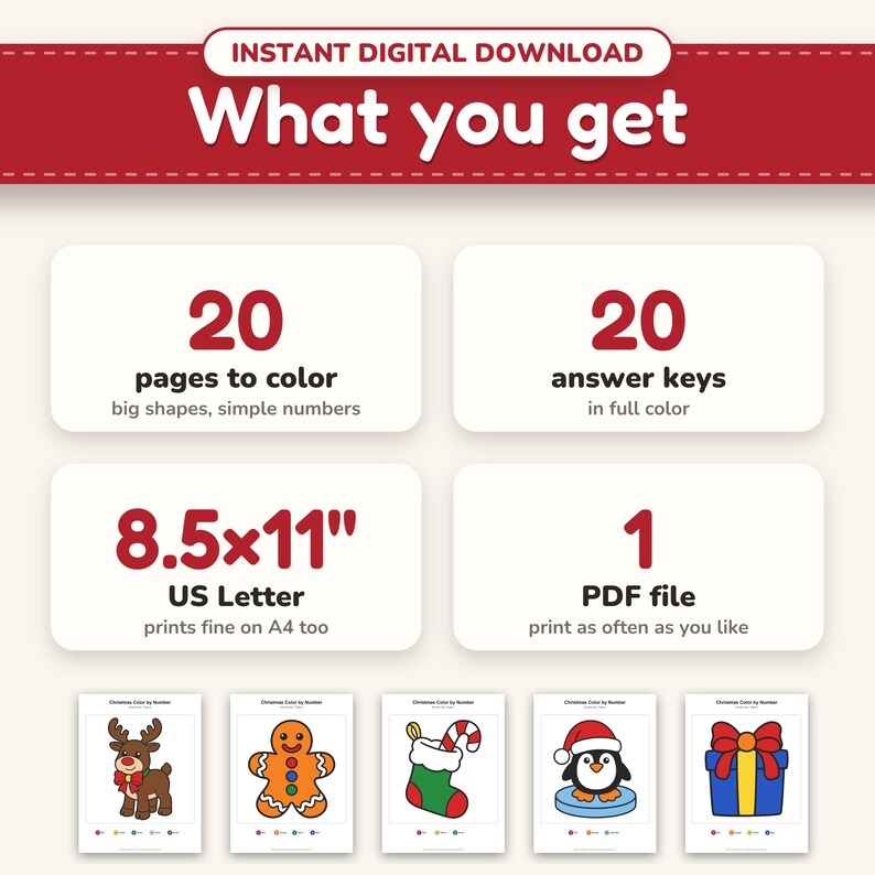 Christmas Color by Number clipart listing photo