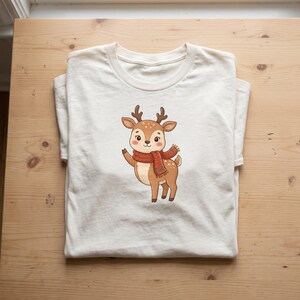 Christmas Reindeer clipart design printed on a shirt, as an example