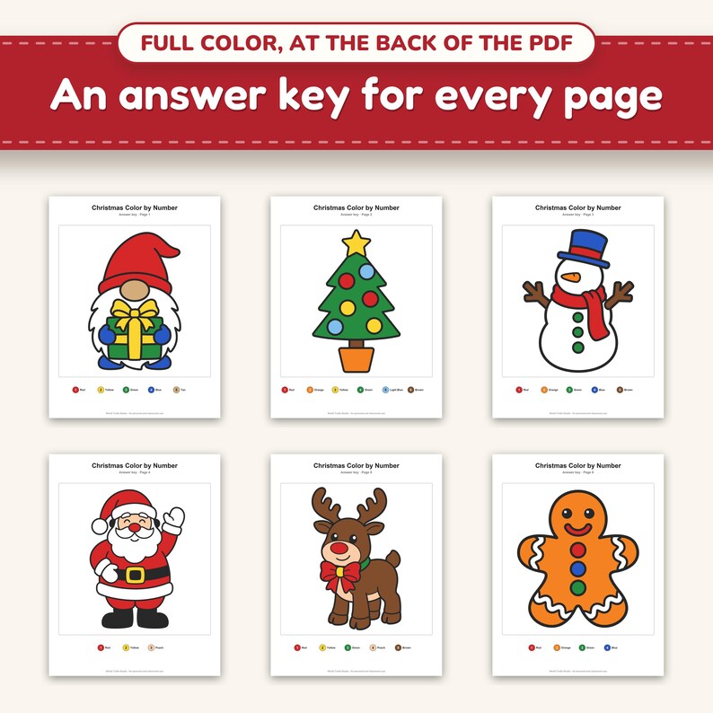 The full-color answer keys, one for every page
