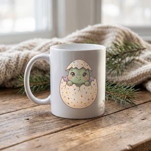 Cute Dinosaur clipart design printed on a mug, as an example
