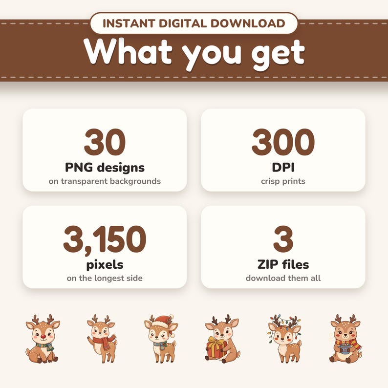 What's included: 30 transparent PNG files at 300 DPI, delivered as a ZIP download