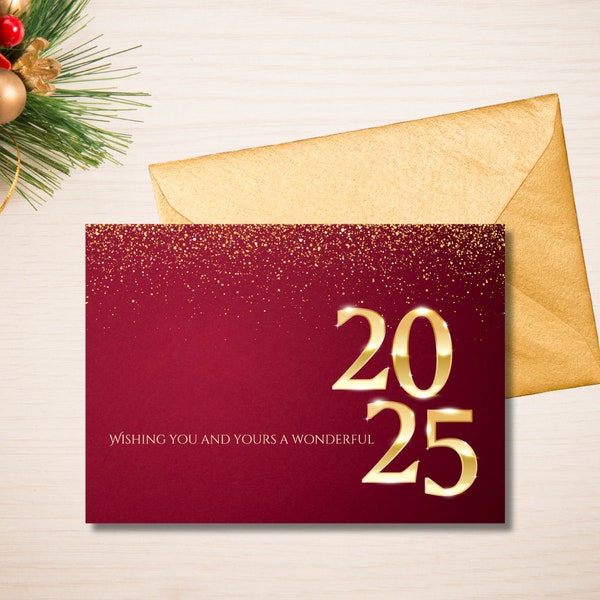 Happy New Year 2025 Cards Etsy