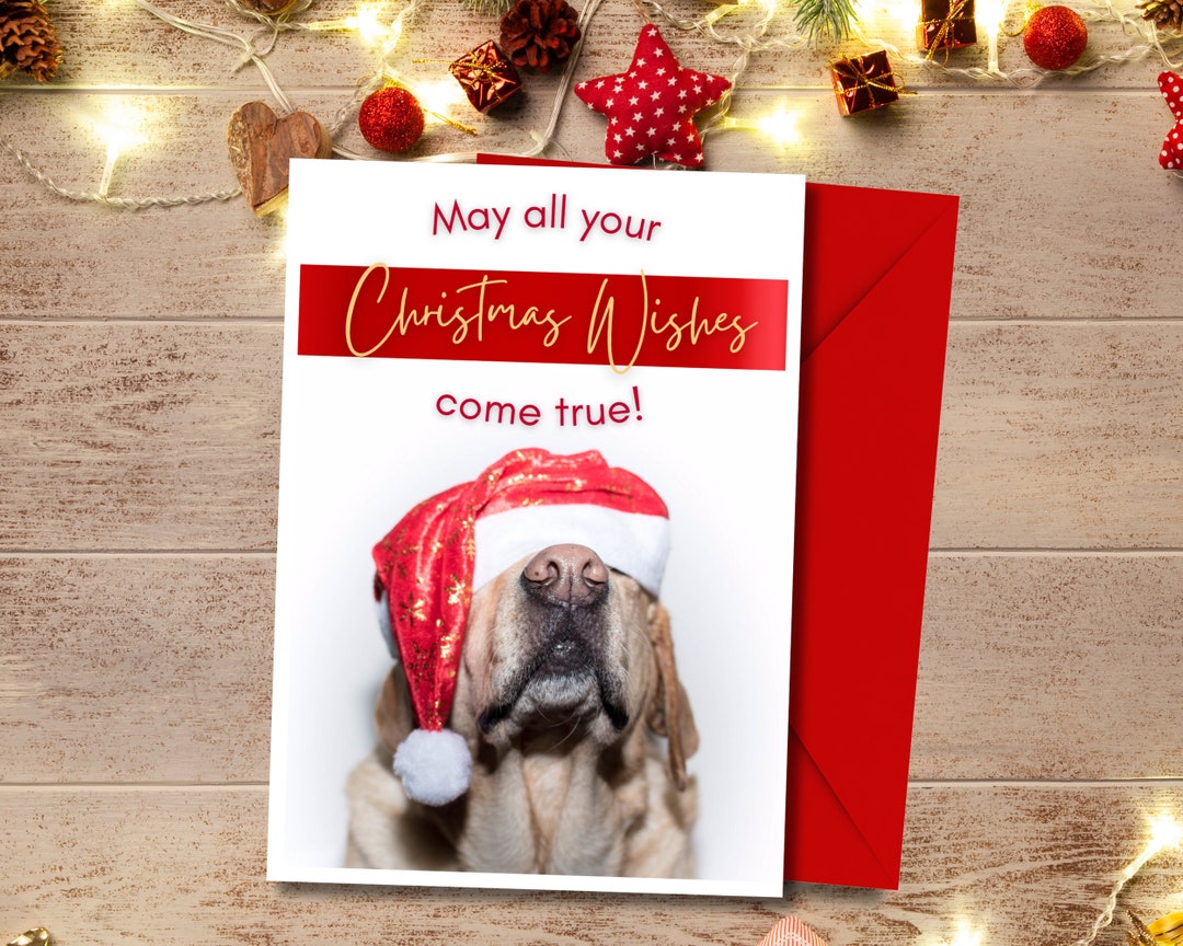Dog Christmas Card | Printable | Digital Download | Xmas Card | Holiday ...