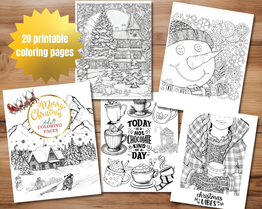 Christmas Coloring Pages for Adults | Snowman | Hot Chocolate ...