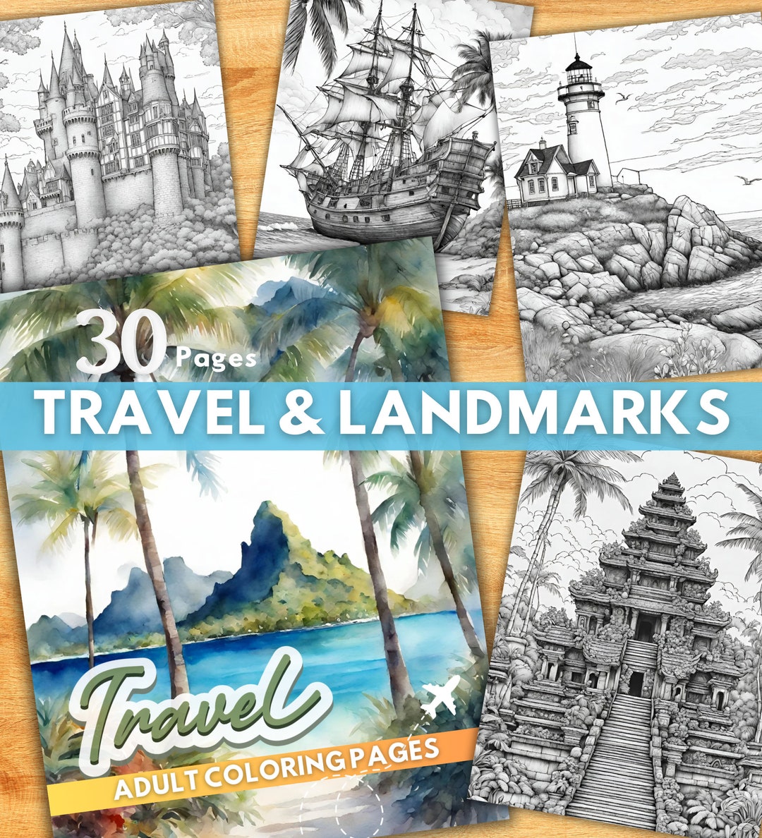 Adult Coloring Pages | Printable | Digital Download | Landscapes ...