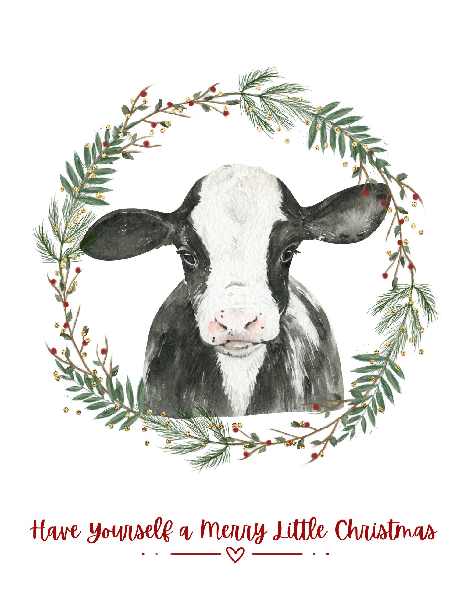 Christmas Farm Animals Cards Barn Animals Farm Christmas Card Digital Printable Chickens