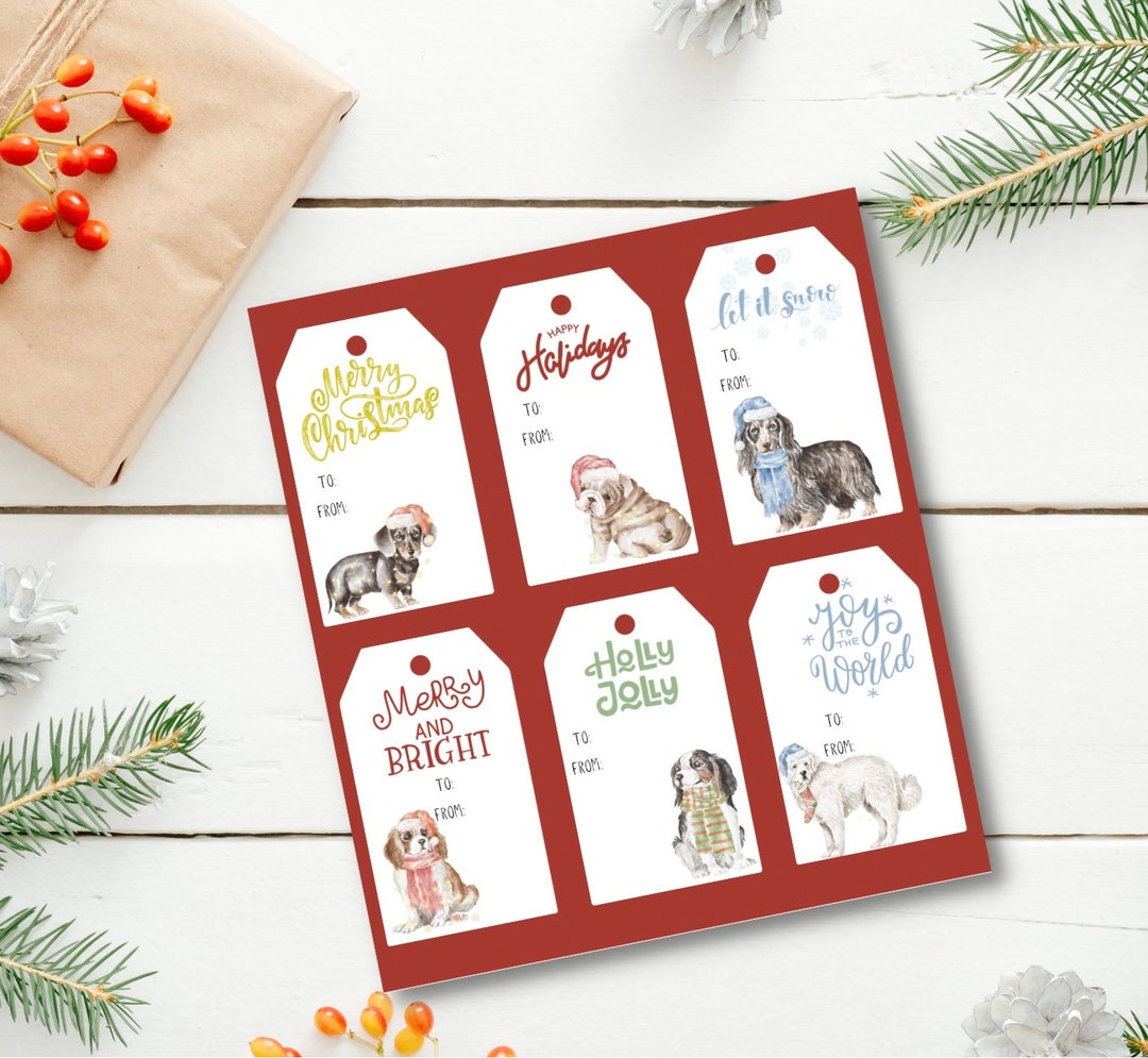 Printable Christmas Tags Printable Christmas Dogs Gifts Presents ...