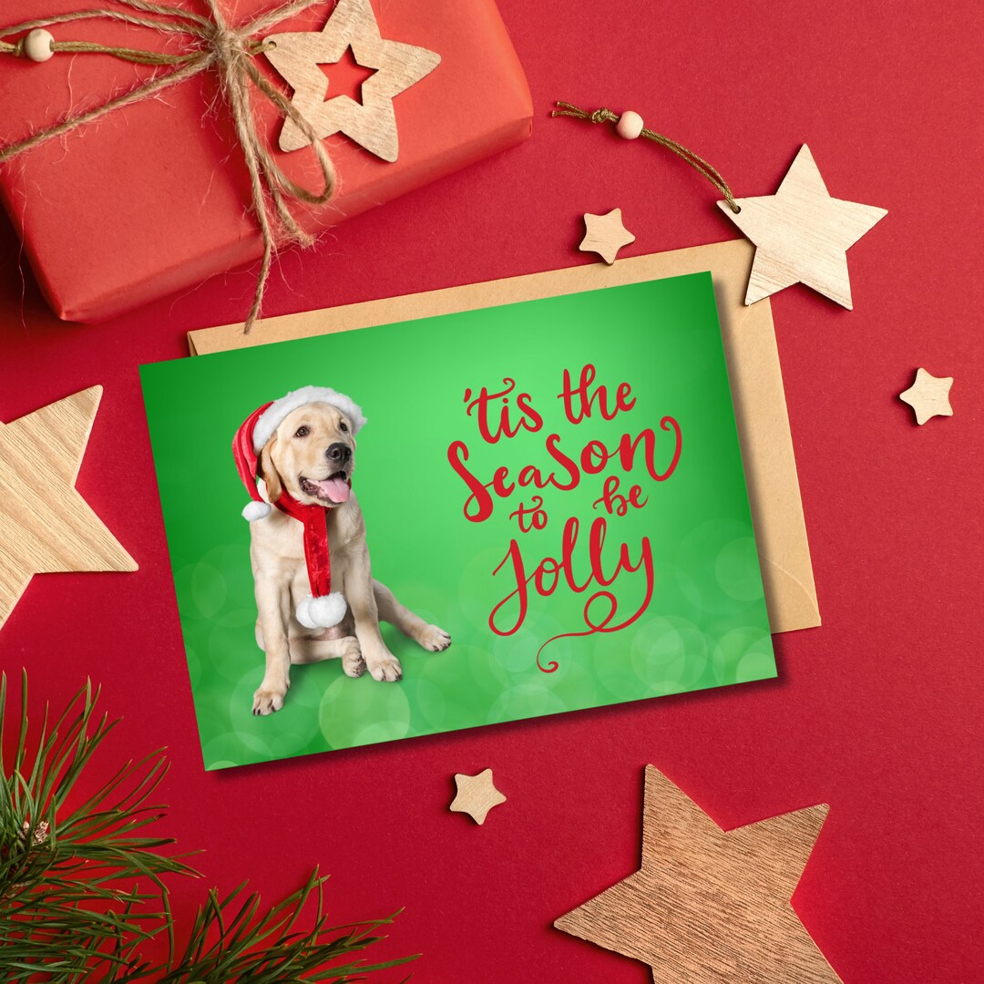 Dog Christmas Card Printable Digital Download Xmas Card - Etsy
