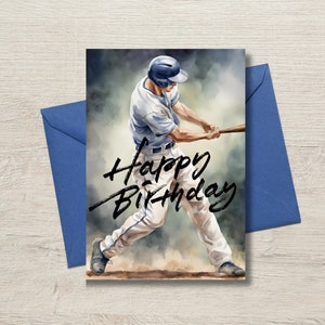 Biglietto di auguri di buon compleanno per lui / Baseball / Download digitale / Stampabile / Biglietto per marito / Fidanzato / Fratello / Nonno / Figlio / Home Run