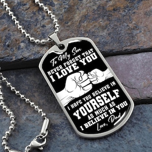 To My Son from Dad | Dog Tag Military Necklace